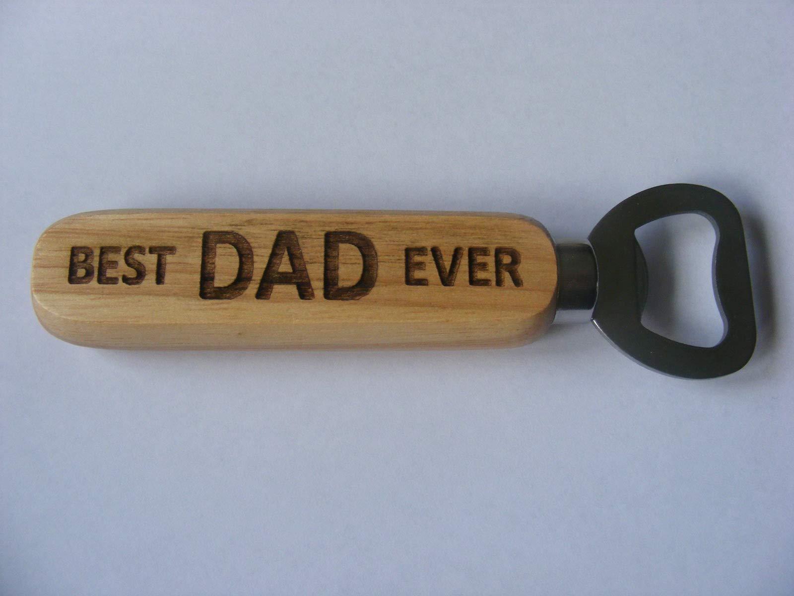 FastCraft Bottle Opener Best Dad Ever Beer Fathers Day Engraved Wooden Novelty Wood Kitchen Greatest Gift Present