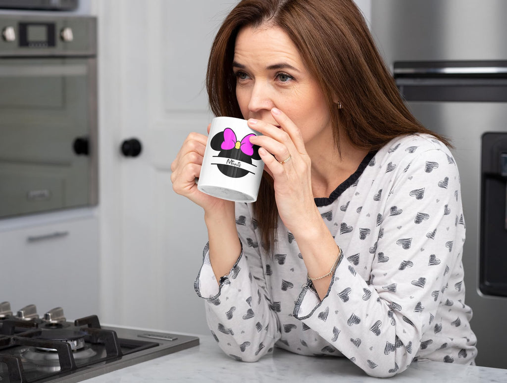 Minnie Personalised Mouse Head Purple Mug