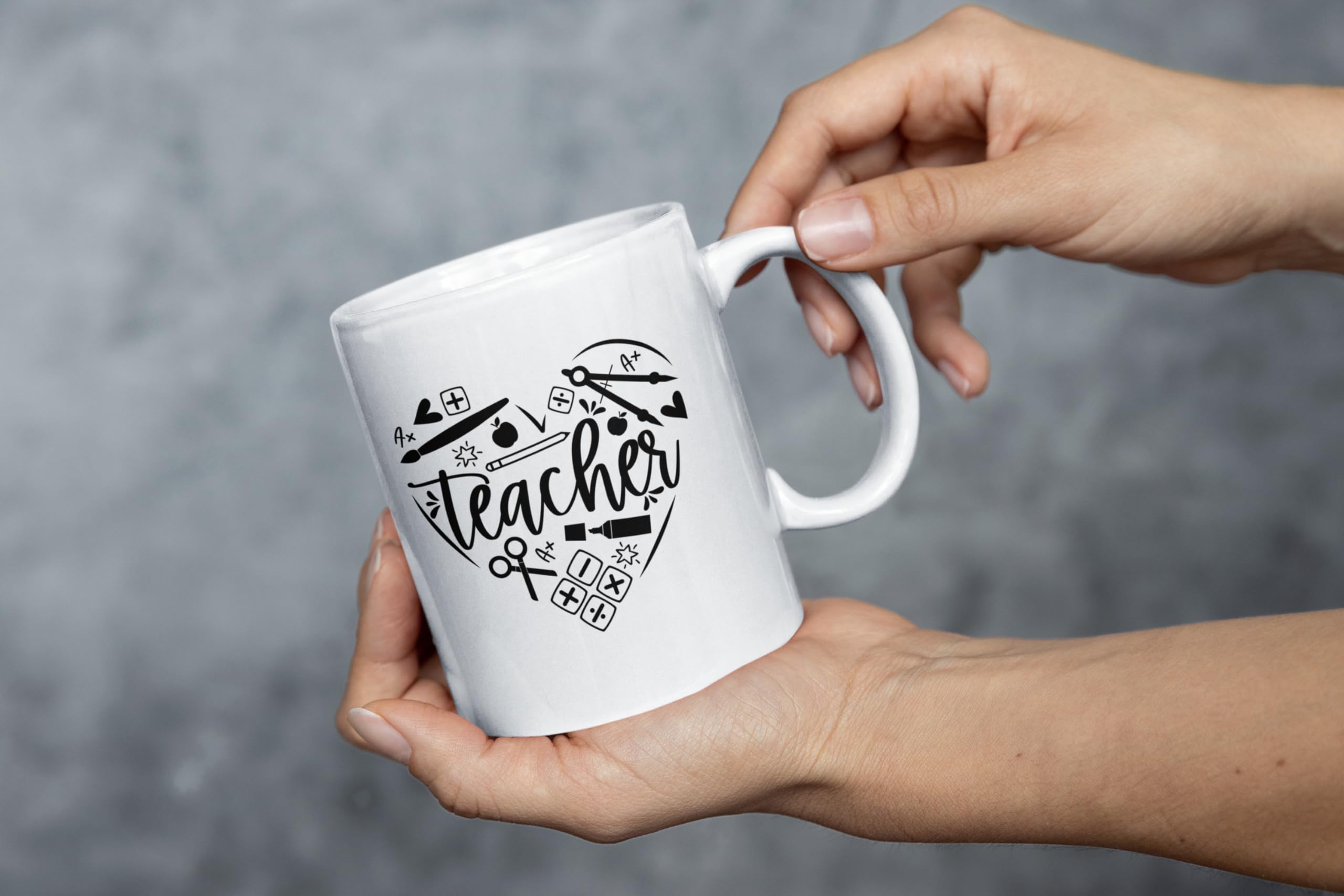 A Teacher Takes Hand Opens A Mind and Touches Hands A Heart Teacher Heart Mug