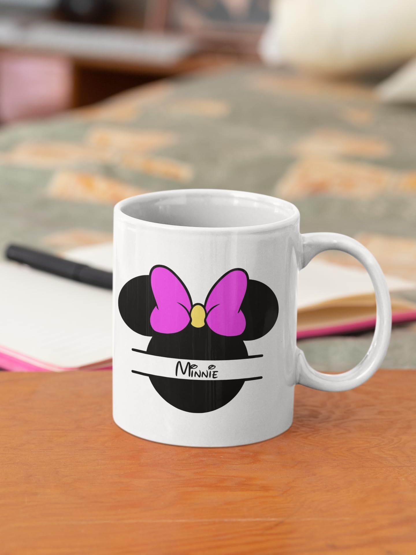 Minnie Personalised Mouse Head Purple Mug