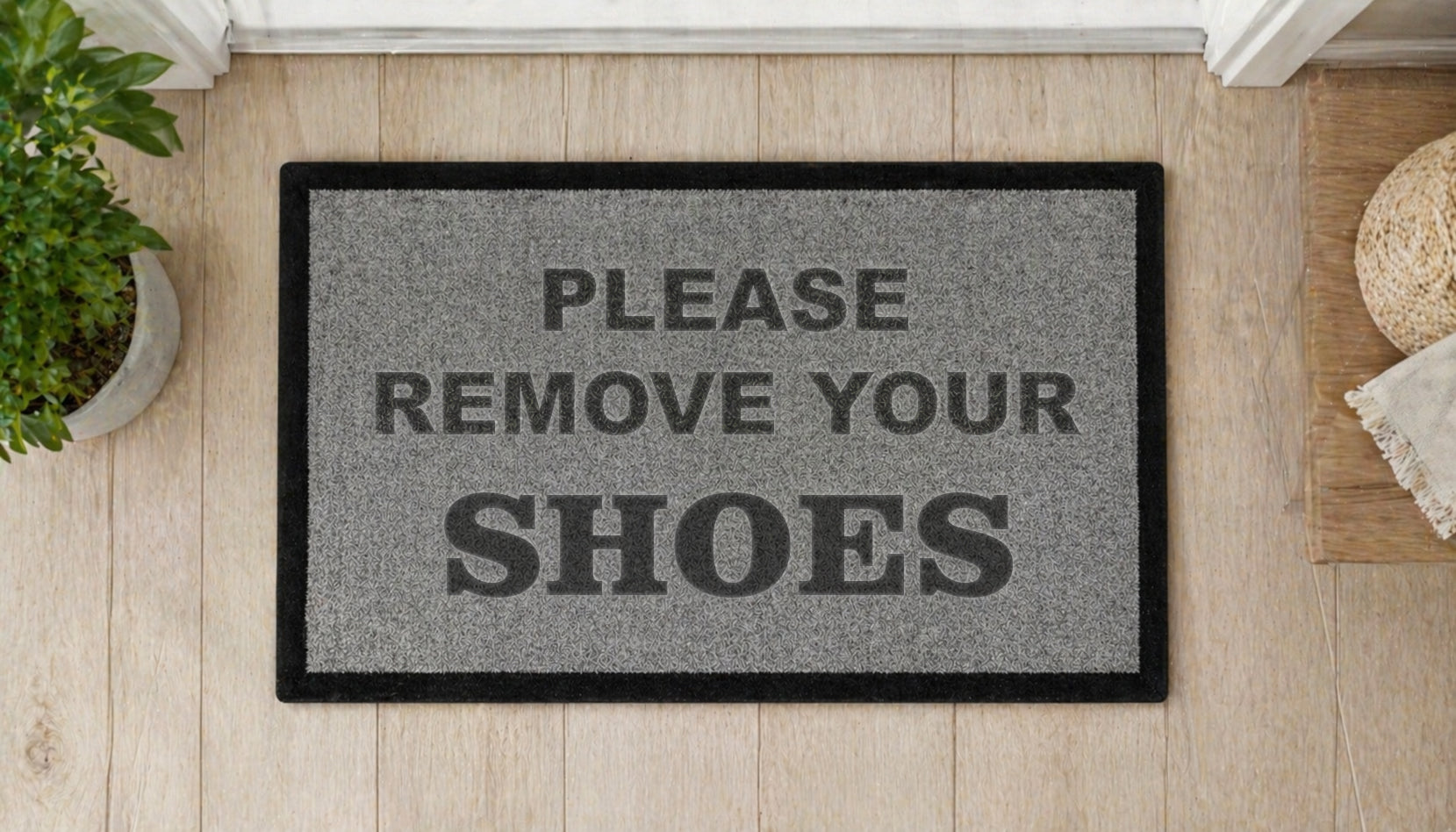 Please Remove Your Shoes Inspired Grey Doormat