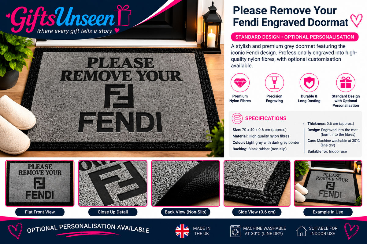 Please Remove Your Fendi Engraved Doormat