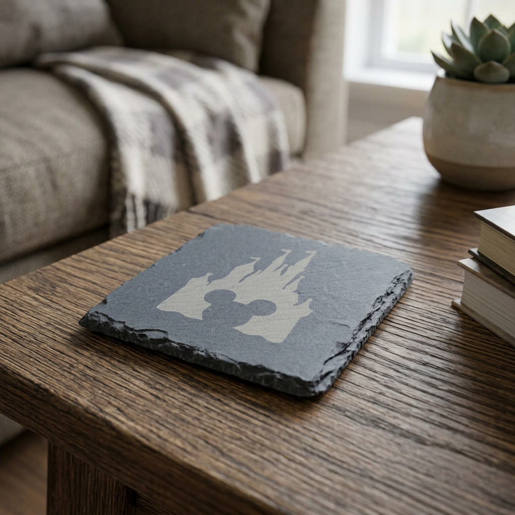 SLATE DISNEY CASTLE MICKEY MOUSE COASTERS (Set of 2)