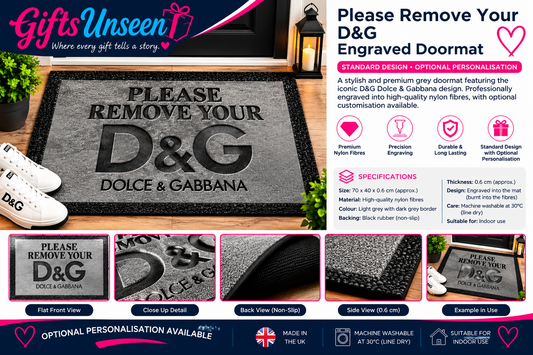 Please Remove Your D&G Engraved Doormat
