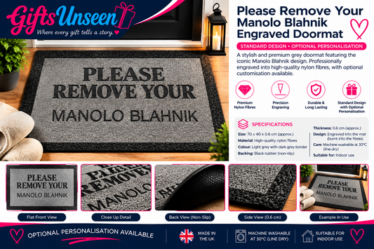 Please Remove Your Manolo Blahnik Engraved Doormat