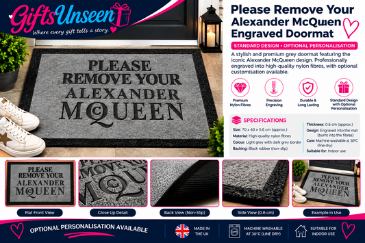 Please Remove Your Alexander McQueen Engraved Doormat