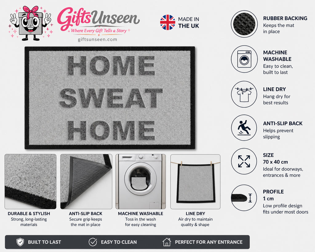 Home Sweat Home Still Game Inspired Grey Doormat