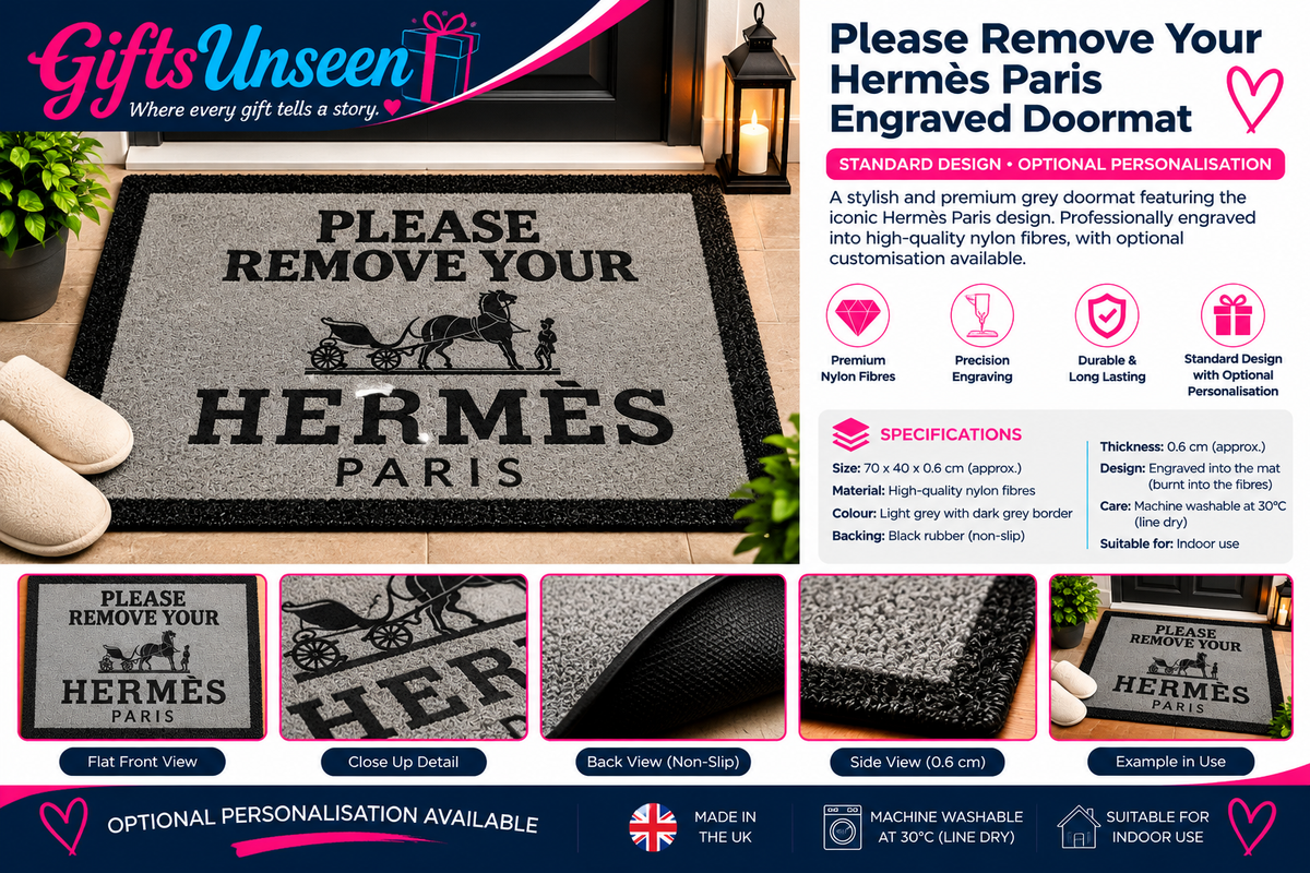 Please Remove Your Hermès Paris Engraved Doormat