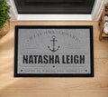 Personalised Boat Name Anchor Inspired Grey Doormat