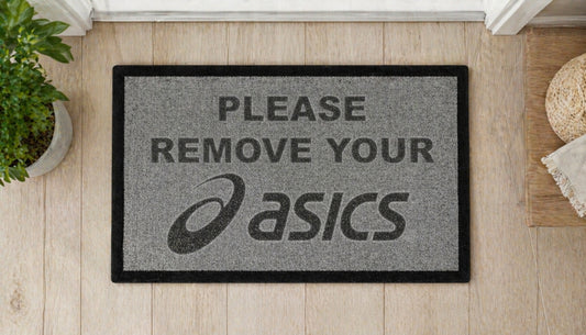 Please Remove Your Oasics Inspired Grey Doormat