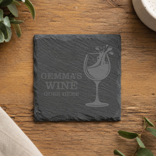 Personalised Slate Coaster -Wine Name