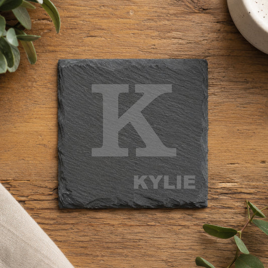 Personalised Slate Coaster - Initial & Name
