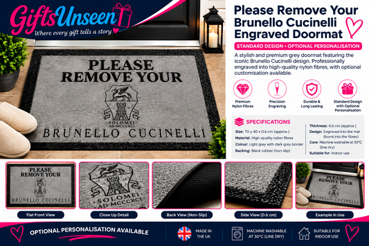 Please Remove Your Brunello Cucinelli Engraved Doormat