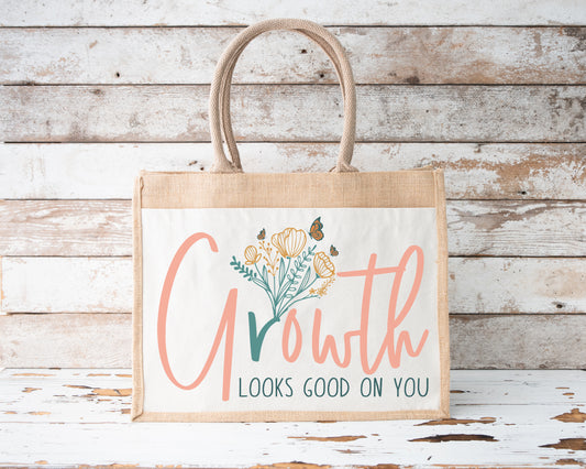 Jute Tote Bag Growth Looks Good On You