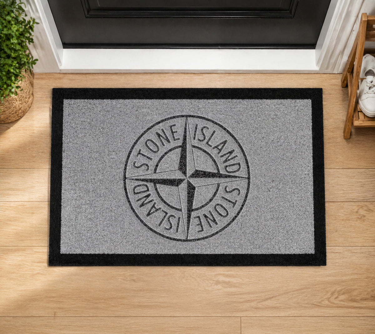 Stone Island Inspired Grey Doormat