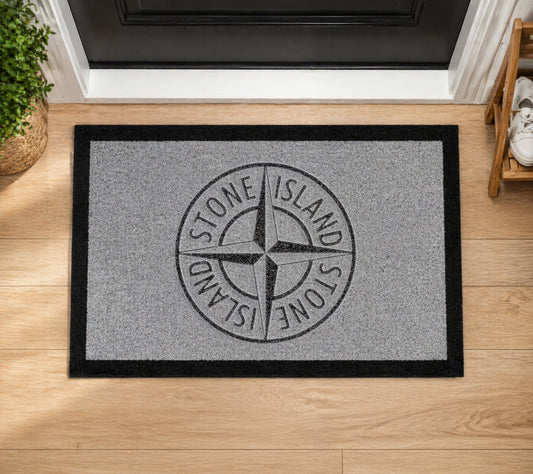 Stone Island Inspired Grey Doormat
