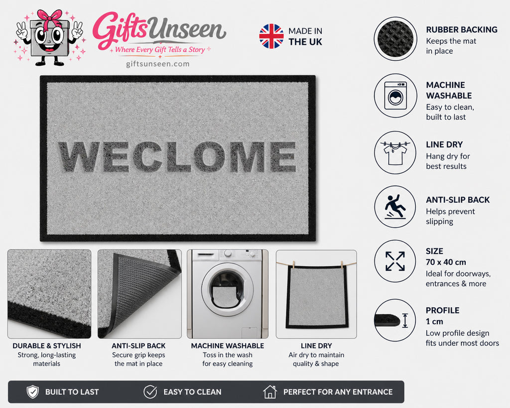Weclome Still Game Inspired Grey Doormat