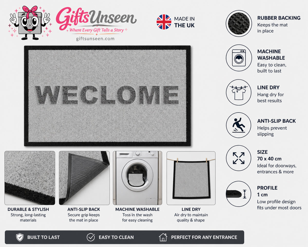 Weclome Still Game Inspired Grey Doormat