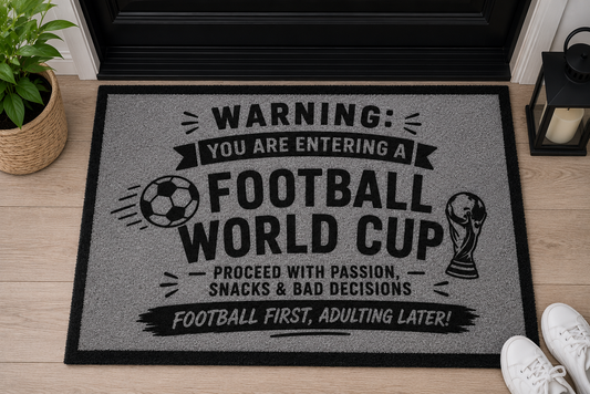 Football World Cup Inspired Grey Doormat