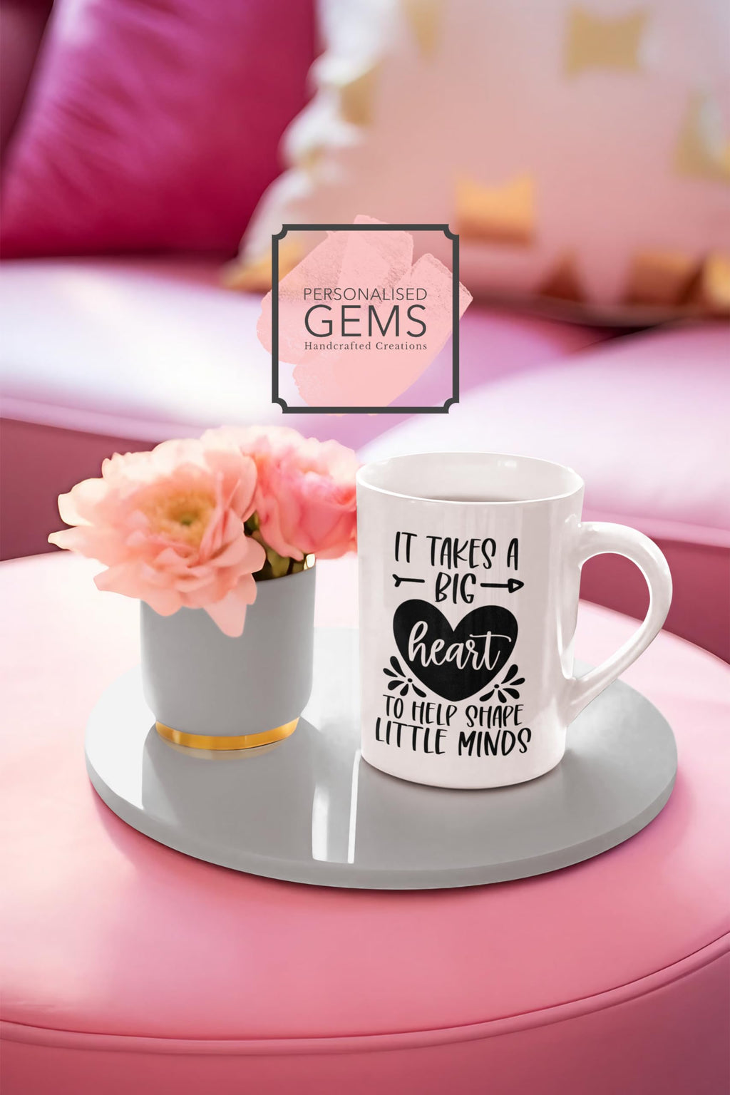 Teacher It Takes A Big Heart to Shape Little Minds Live Love Teach Mug