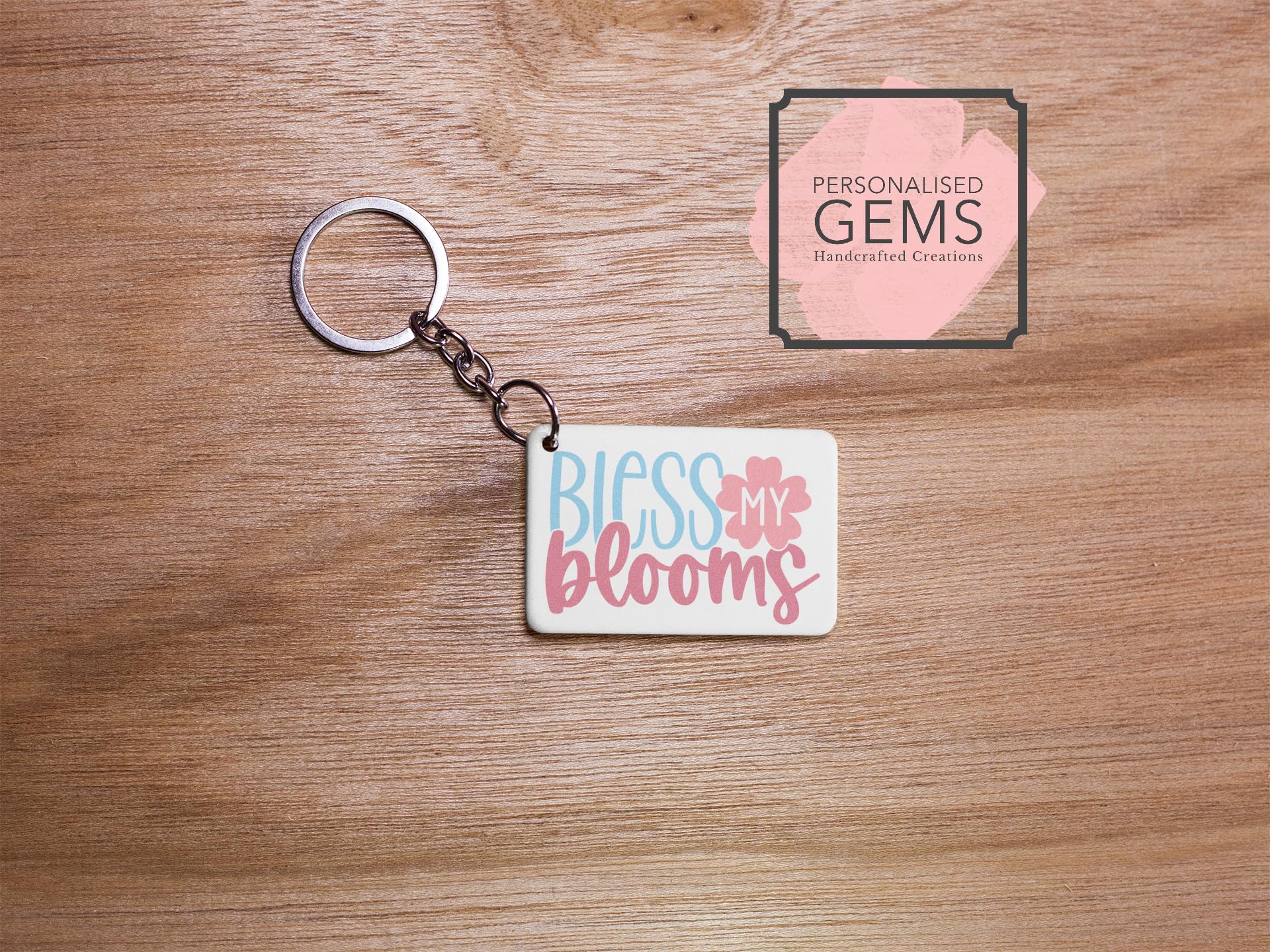 Bless My Blooms Key Ring