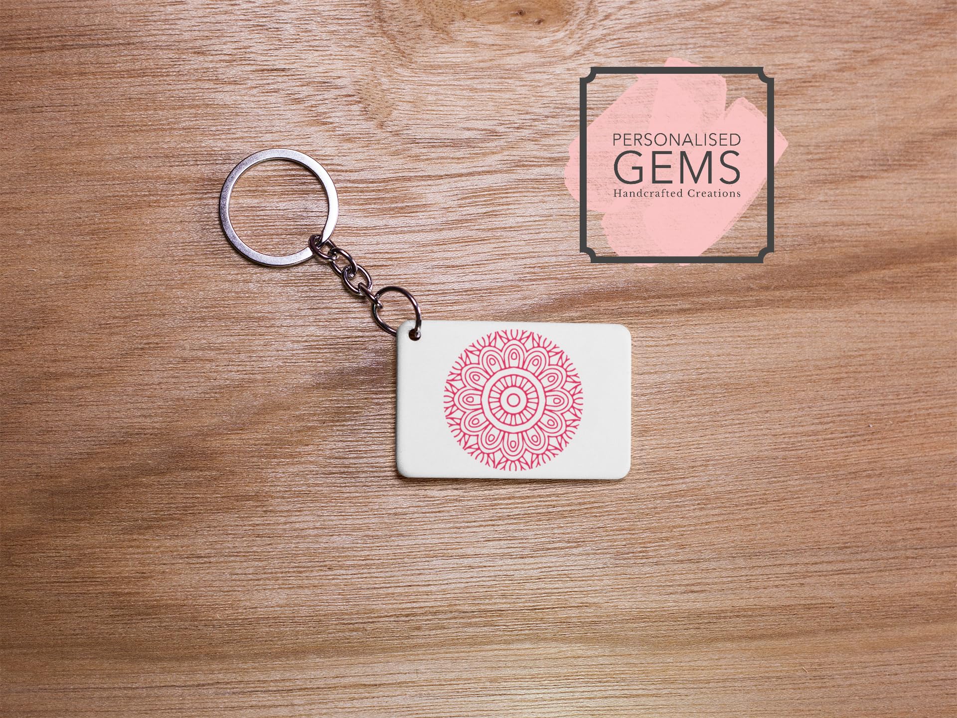 Pink Flower Key Ring
