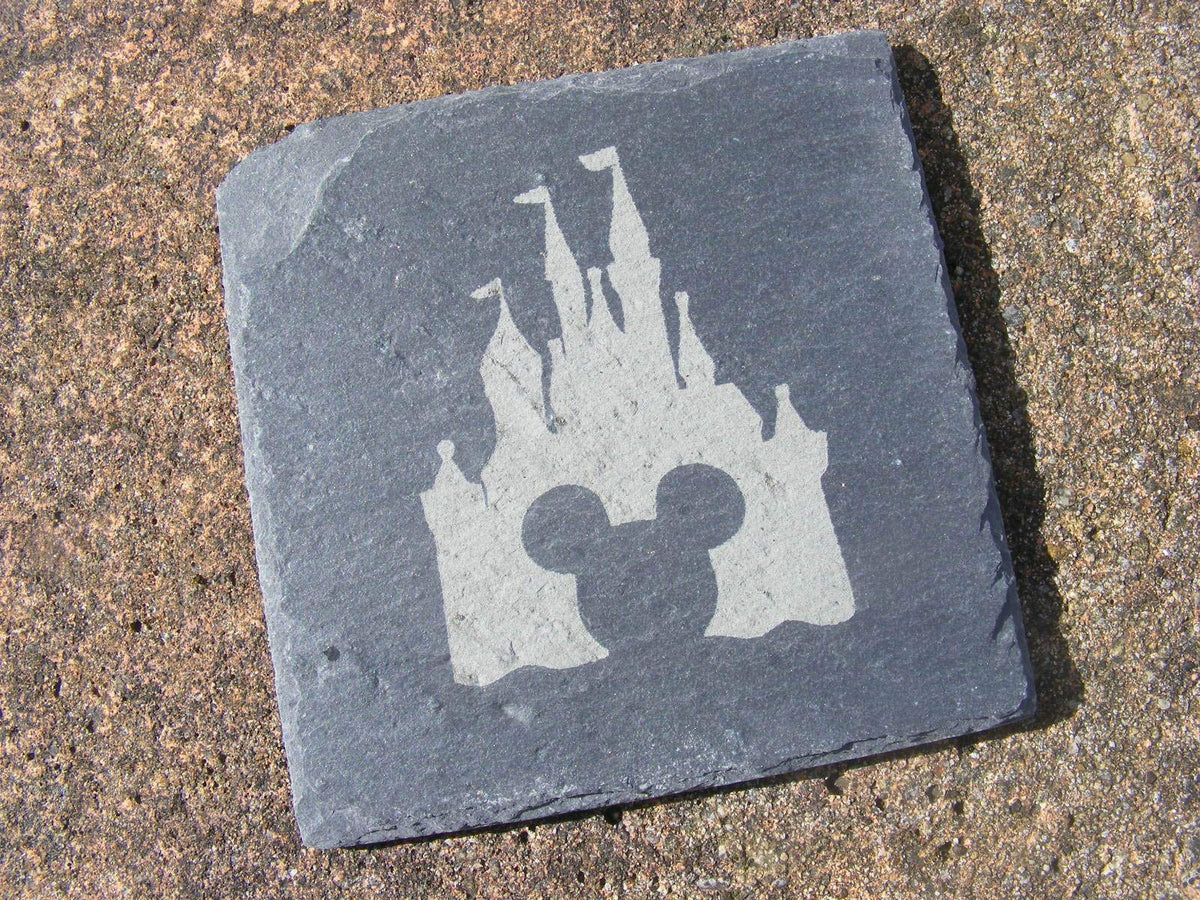 SLATE DISNEY CASTLE MICKEY MOUSE COASTERS (Set of 2)