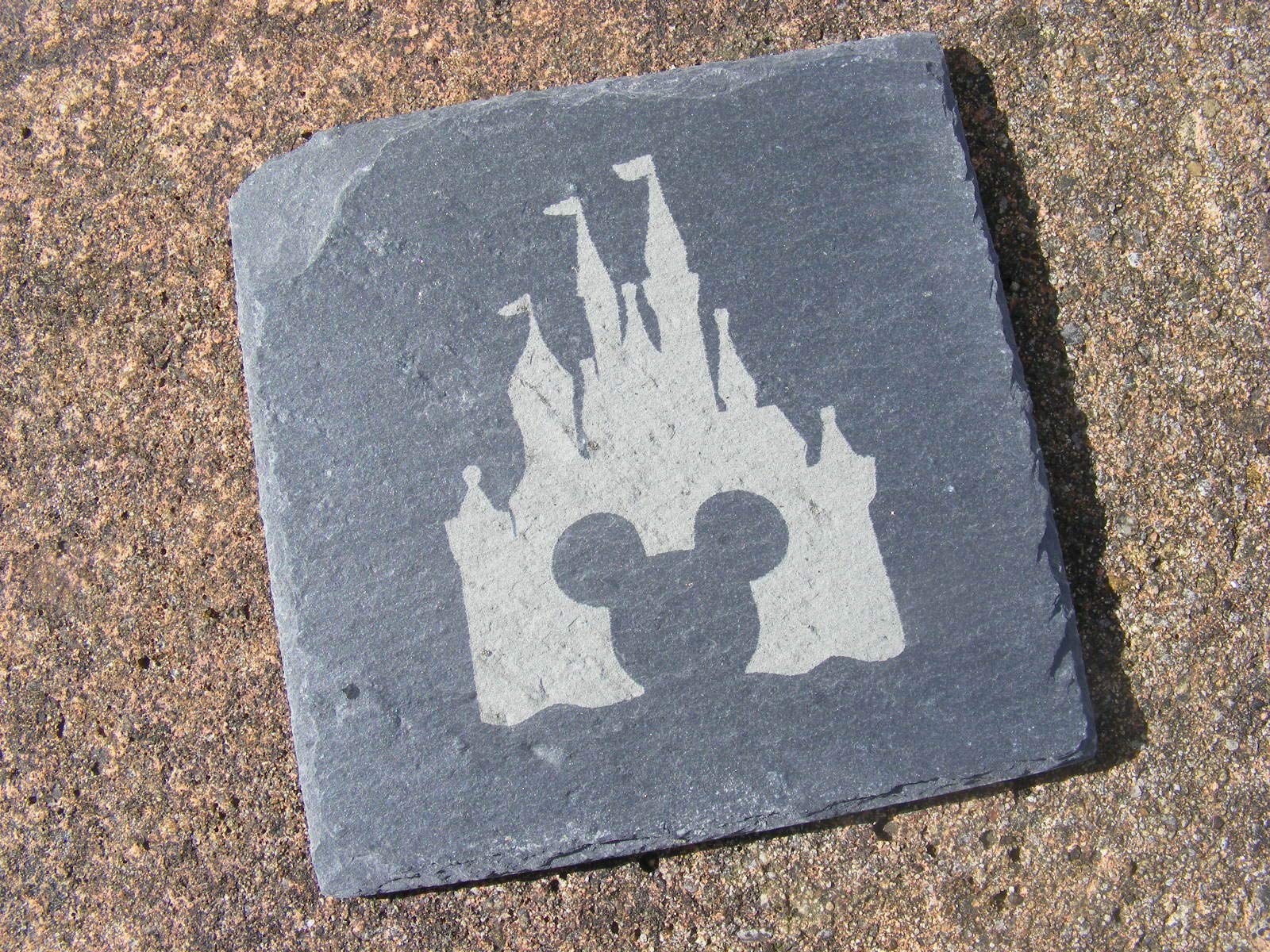SLATE DISNEY CASTLE MICKEY MOUSE COASTERS (Set of 2)
