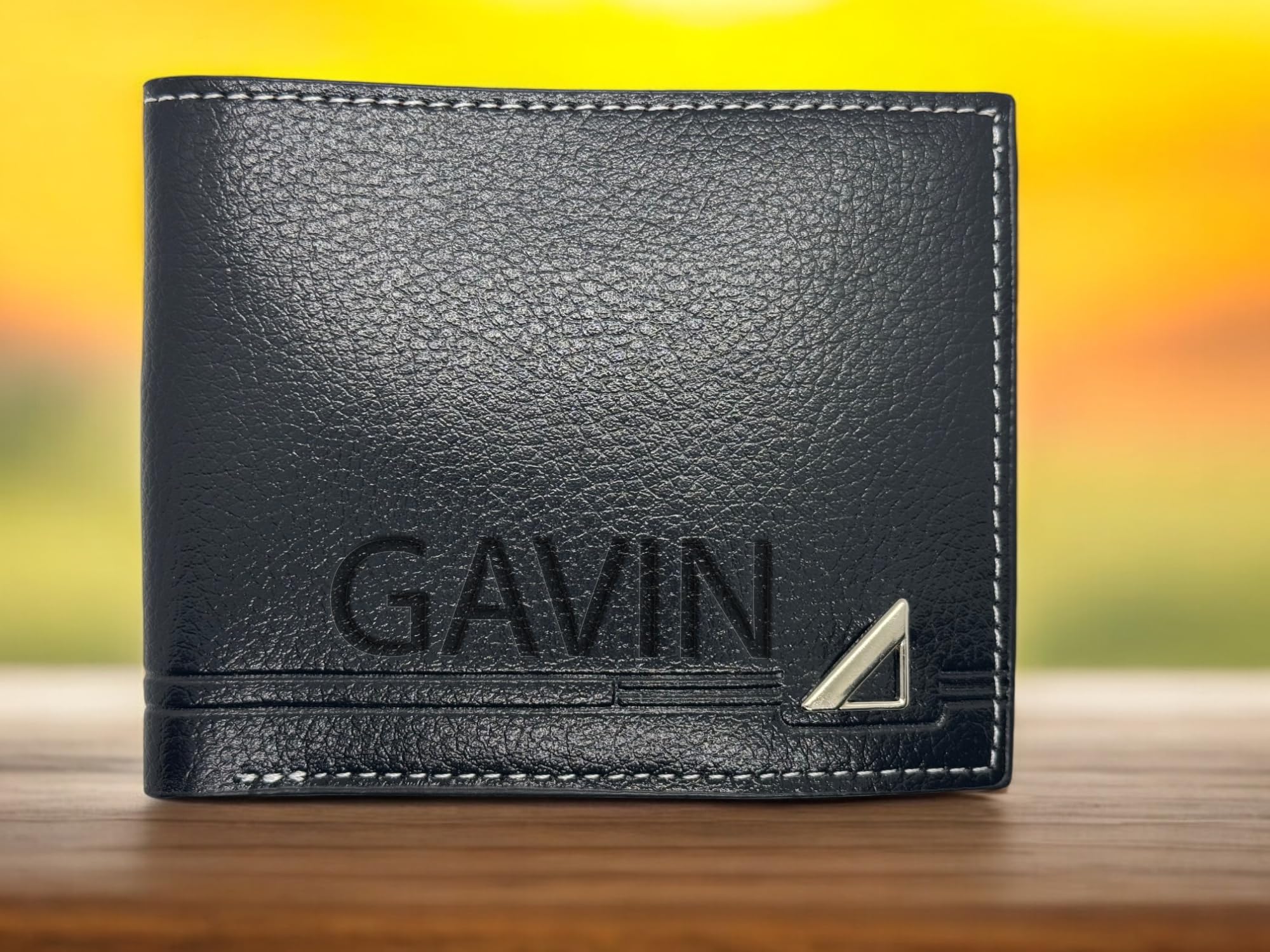 Personalised Black Leather Wallet