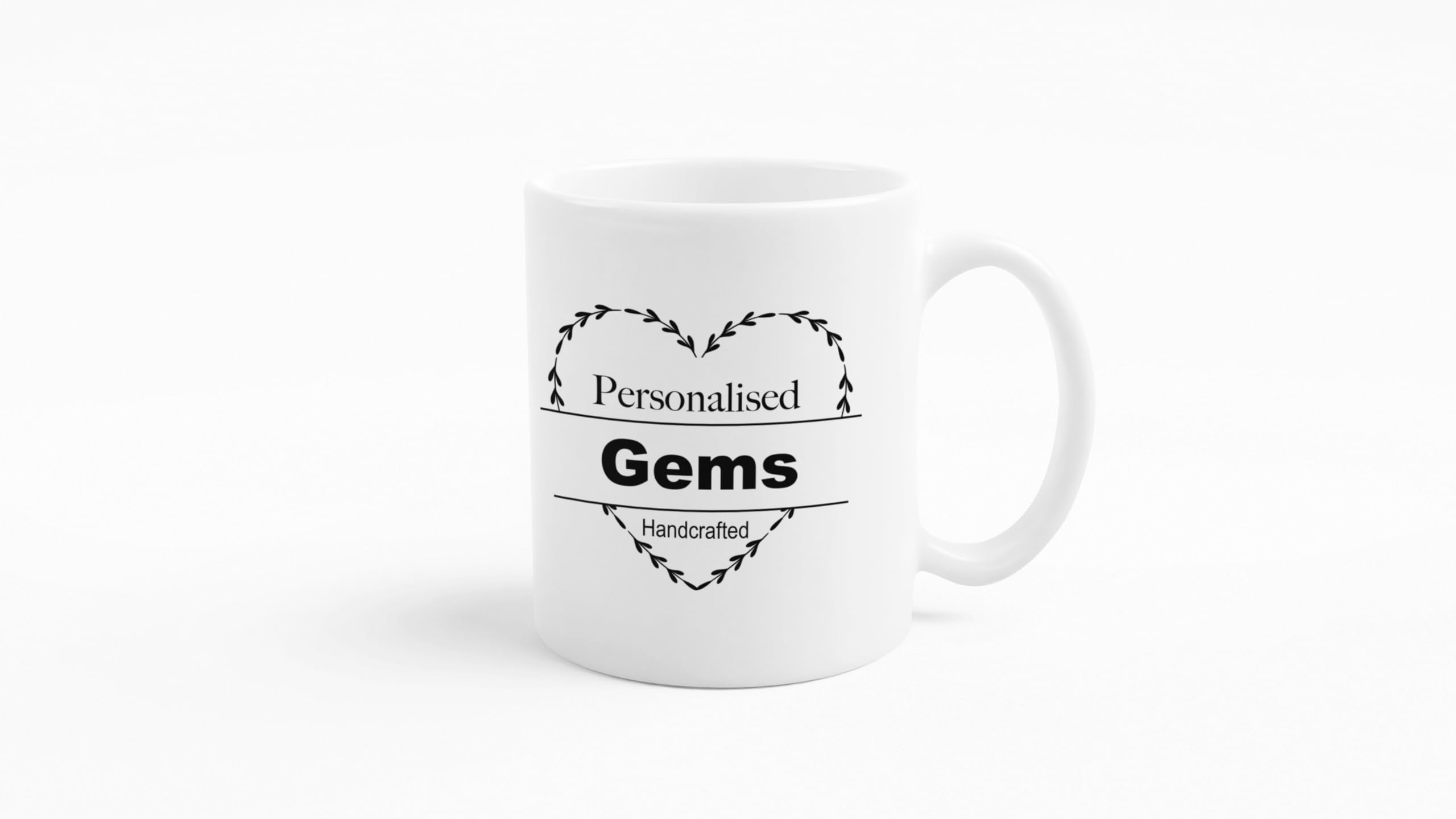 3 Lines of Text Personalised Mug Wreath Mug Handcrafted in The UK Leaving Gift Birthday Present Christmas Cup Death Custom