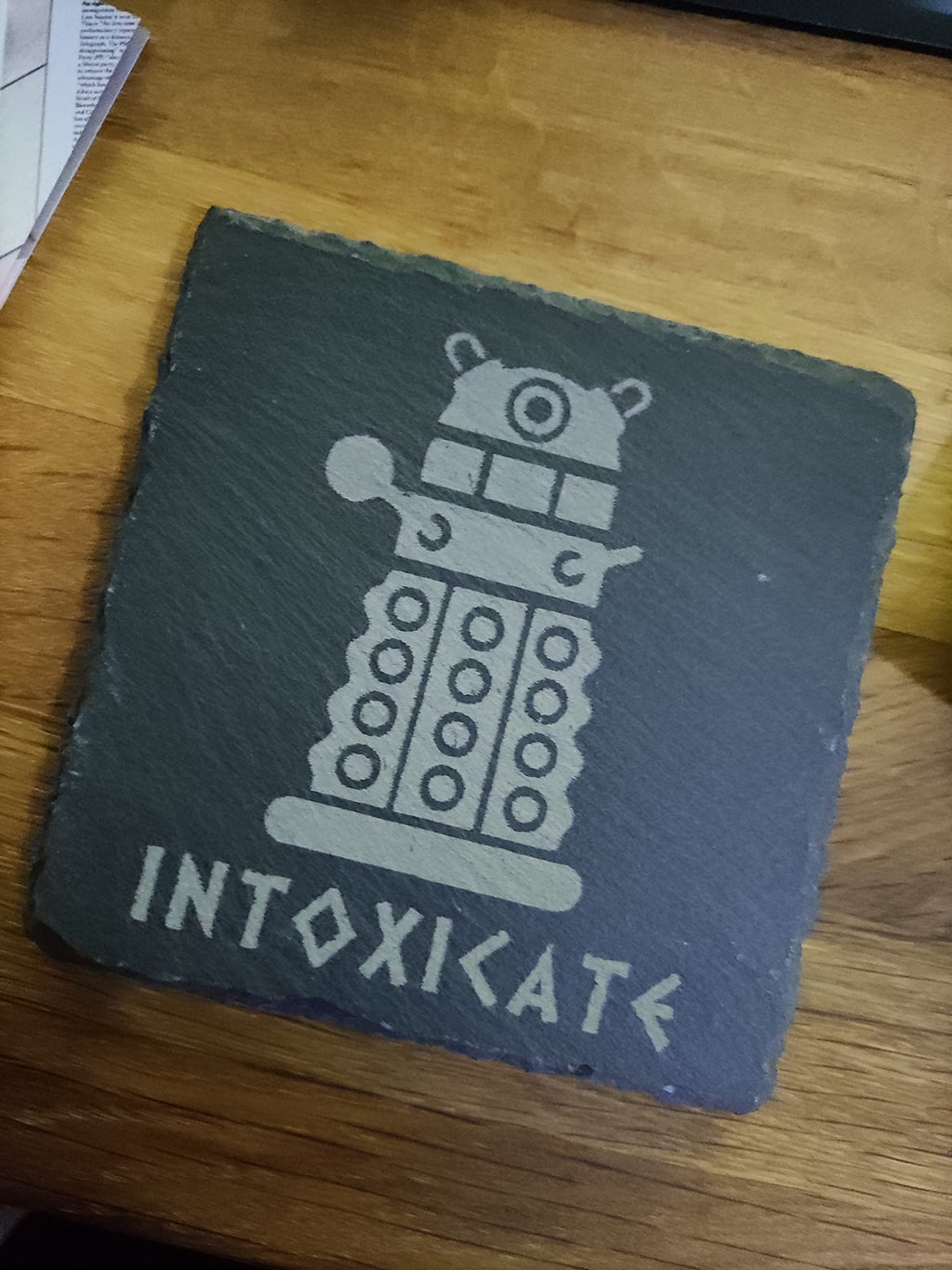 INTOXICATE DOCTOR WHO DALEK INSPIRED BEER MAT DRINK COASTER