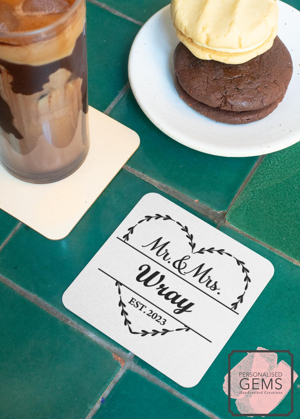 Mr & Mrs Personalised Family Name Coaster