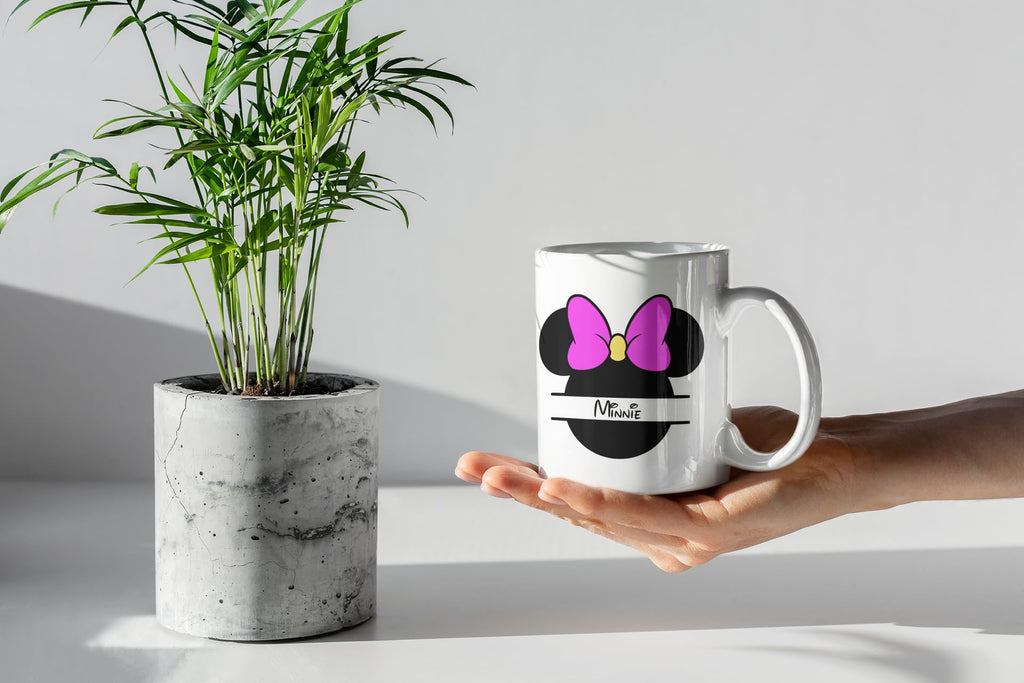 Minnie Personalised Mouse Head Purple Mug