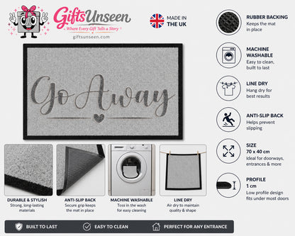 Go Away Inspired Grey Doormat