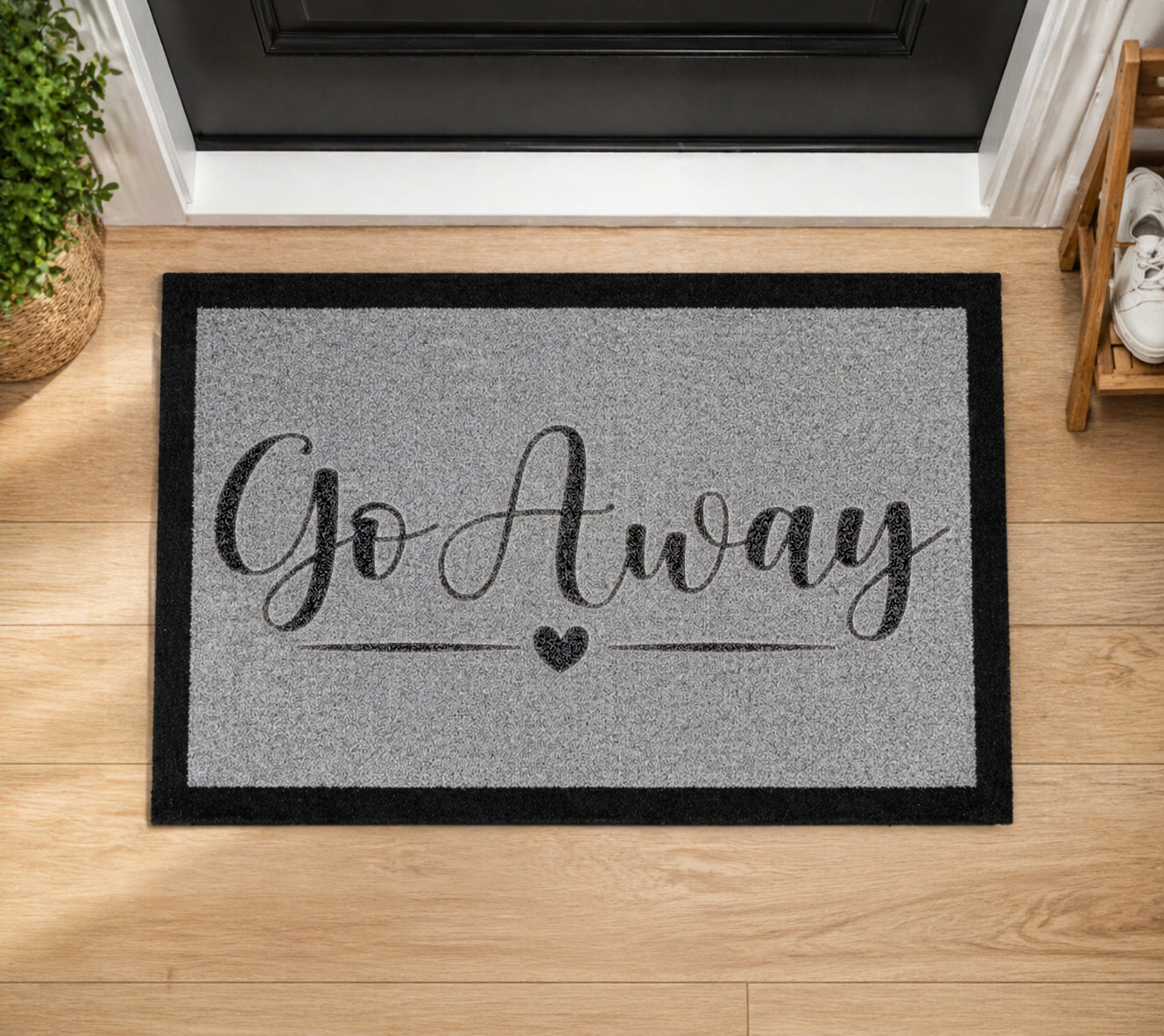 Go Away Inspired Grey Doormat
