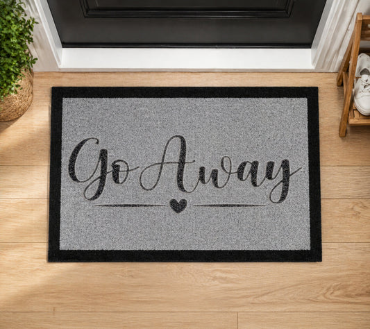 Go Away Inspired Grey Doormat