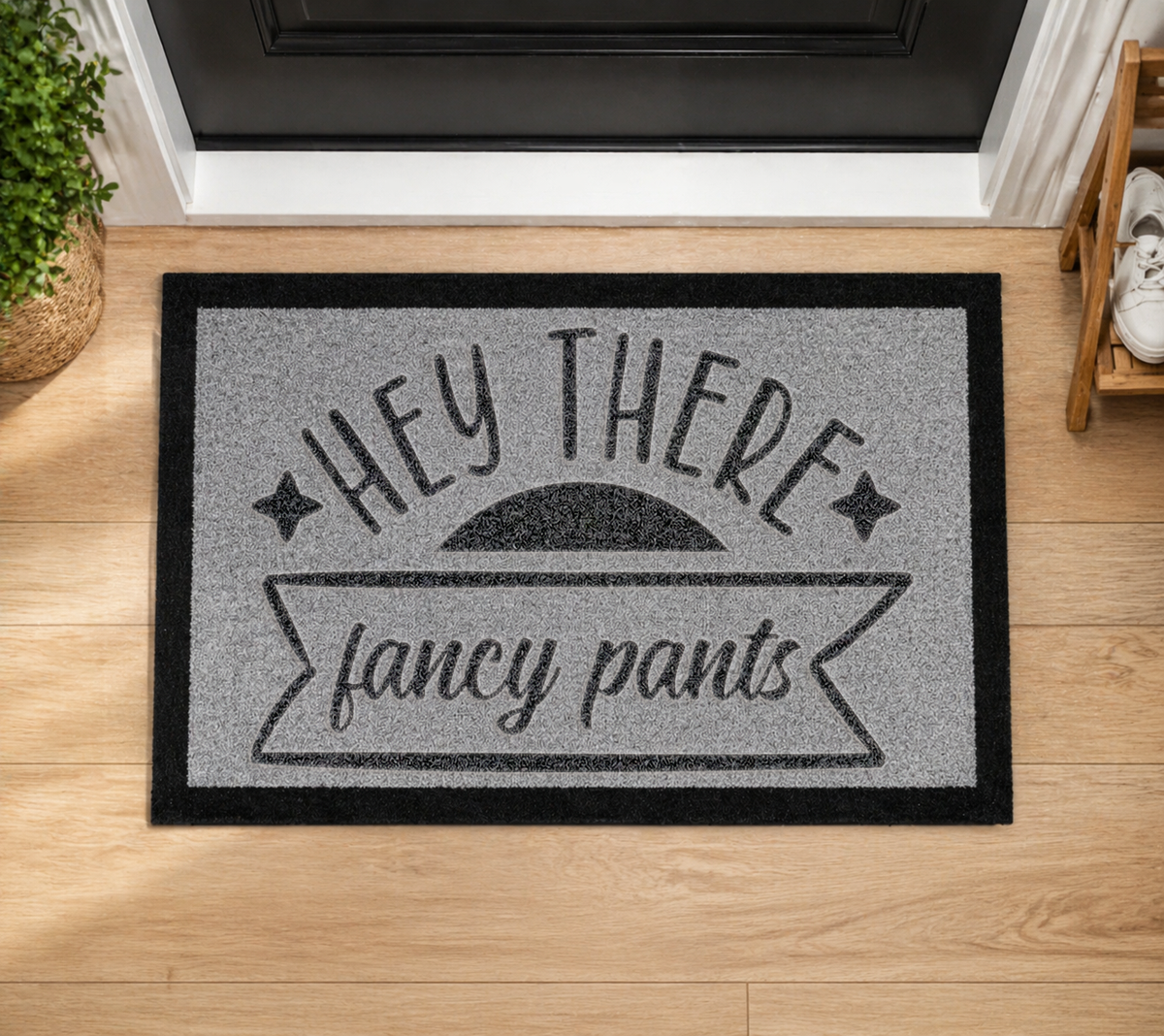 Hey There Fancy Pants Inspired Grey Doormat