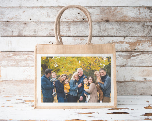 Personalised Jute Tote Bag With Your Photo