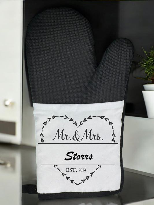 Personalised Mr & Mrs Oven Mit