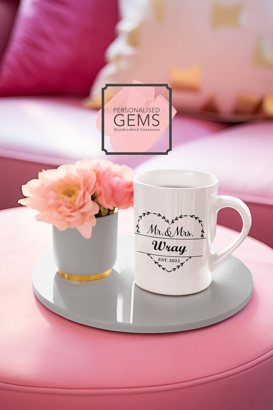 Personalised Mug Mr & Mr Heart Design