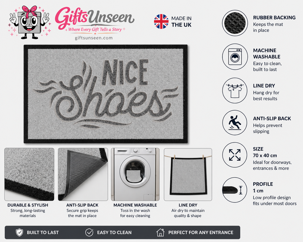 Nice Shoes Inspired Grey Doormat