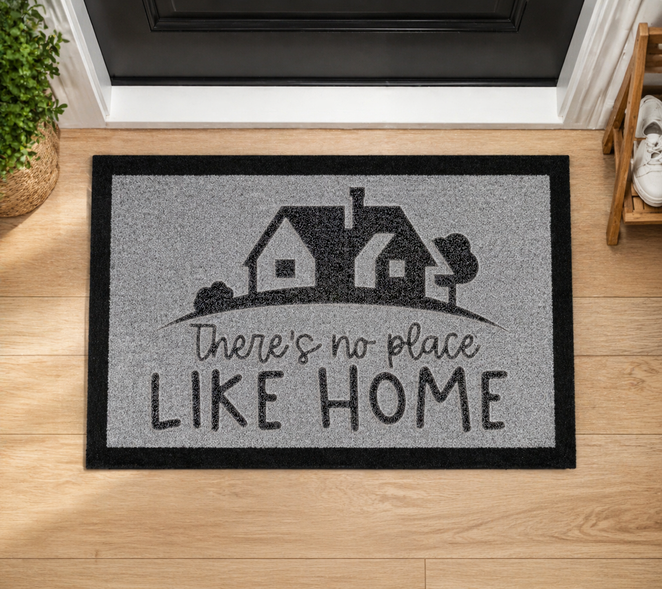 No Place Like Home Inspired Grey Doormat