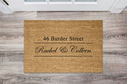 Personalised Welcome Coir Door Mat / Custom Bespoke Floor Rug Large