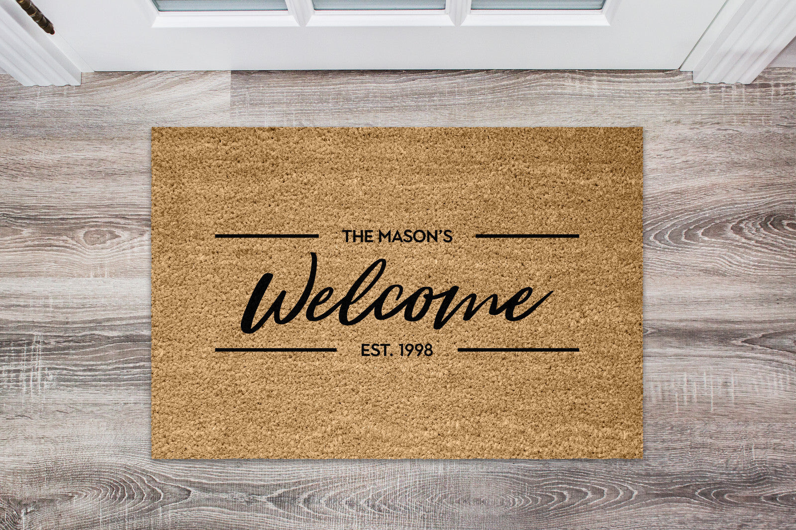 Personalised Welcome Coir Door Mat / Custom Bespoke Floor Rug Large