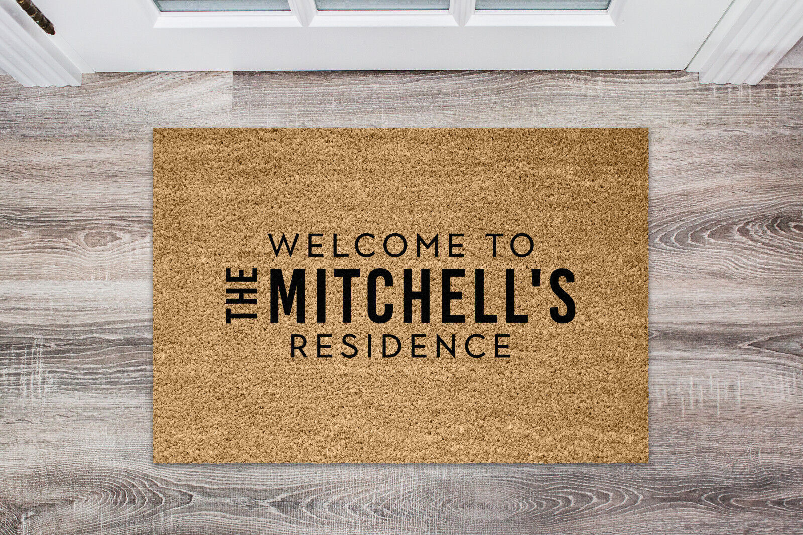 Personalised Welcome Coir Door Mat / Custom Bespoke Floor Rug Large