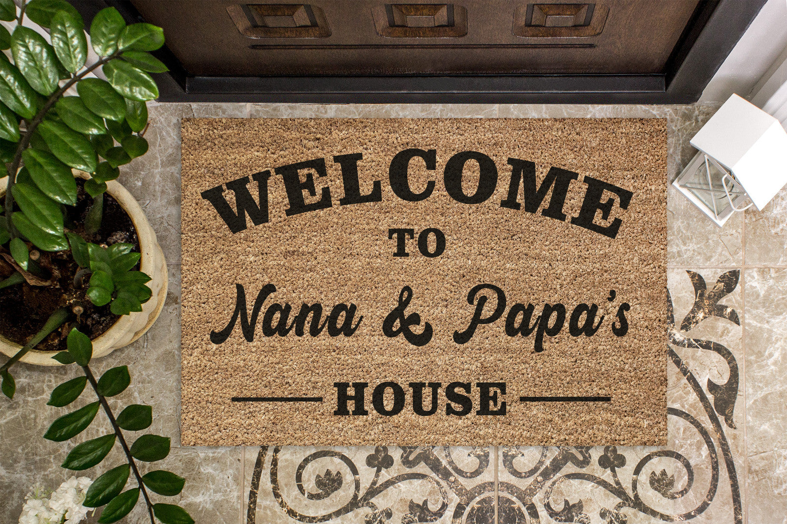 Personalised Welcome Coir Door Mat / Custom Bespoke Floor Rug Large, Doormat