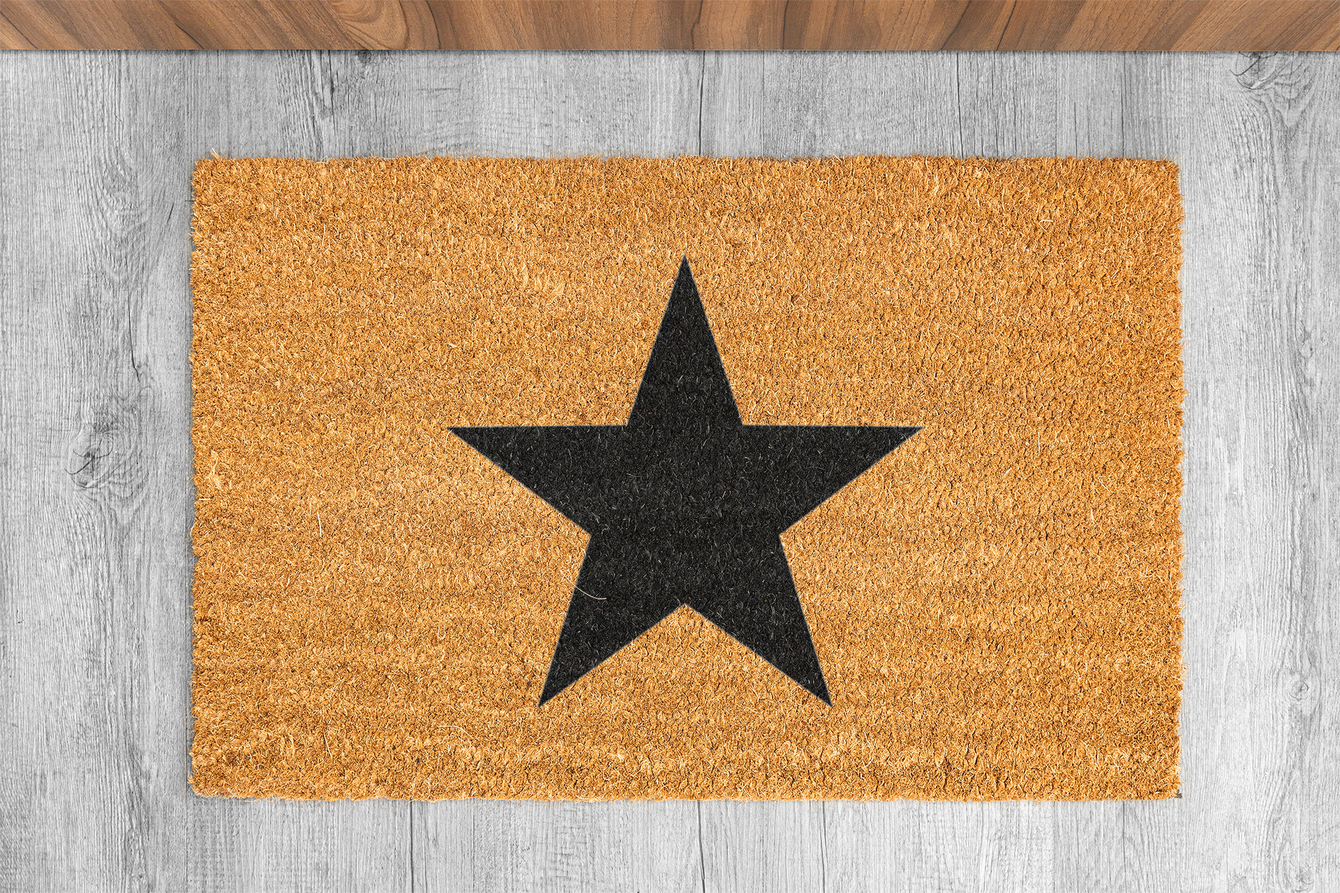 Star Black Coir Doormat