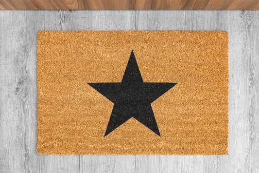 Star Black Coir Doormat