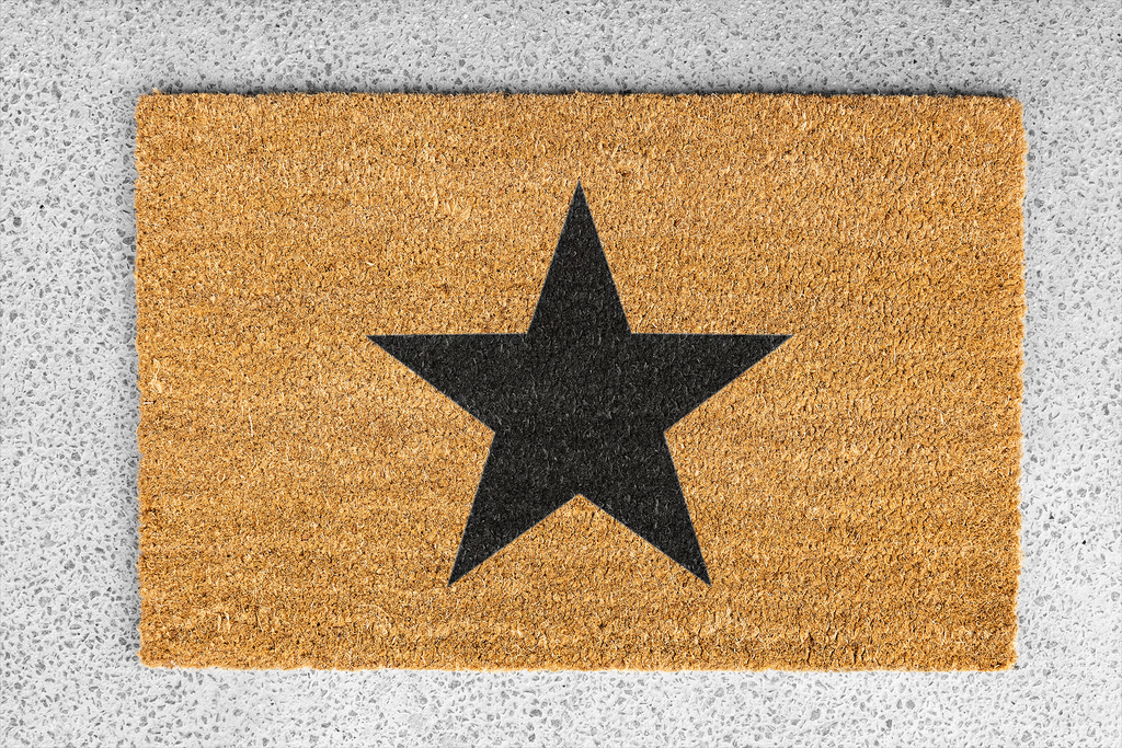 Star Black Coir Doormat