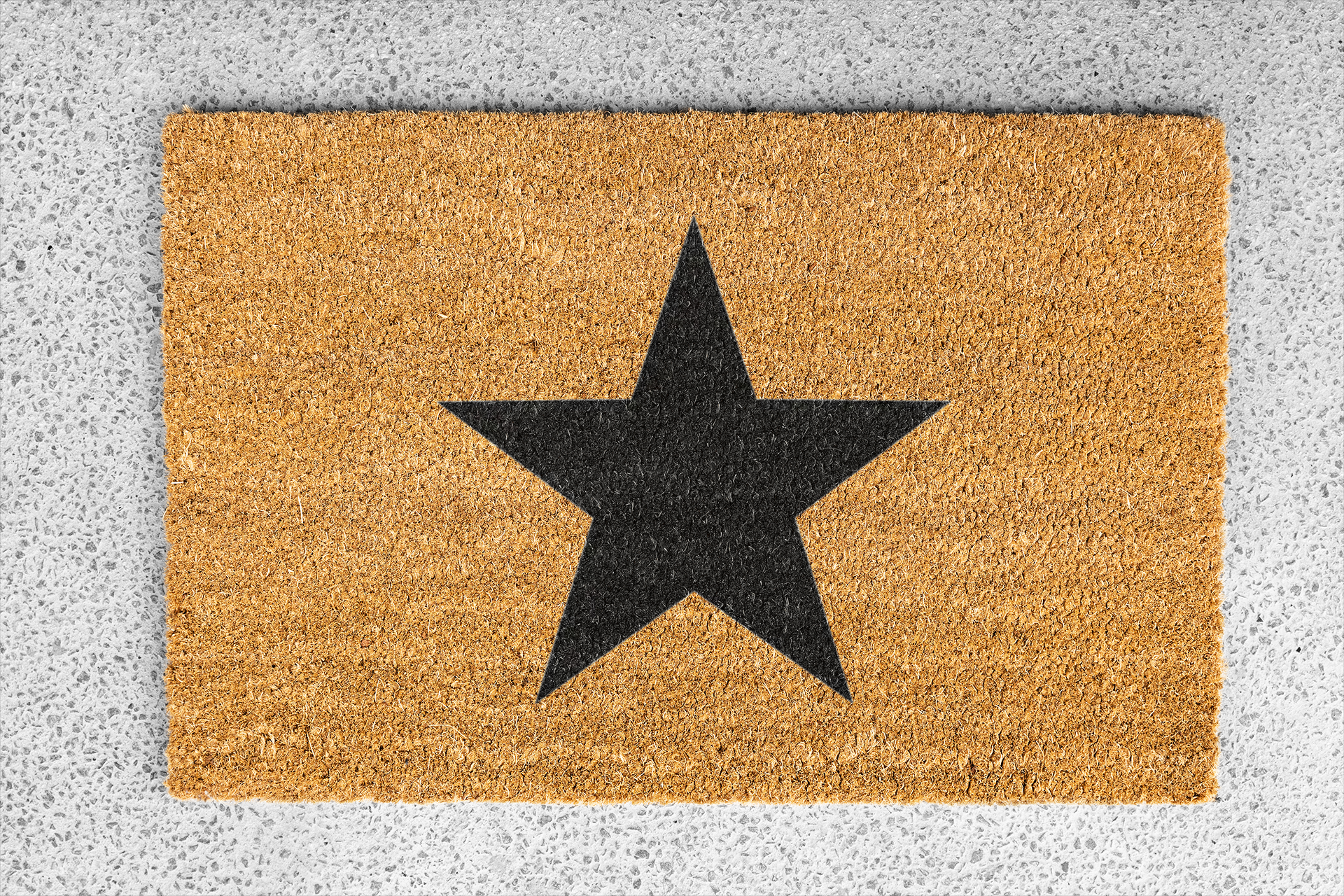 Star Black Coir Doormat